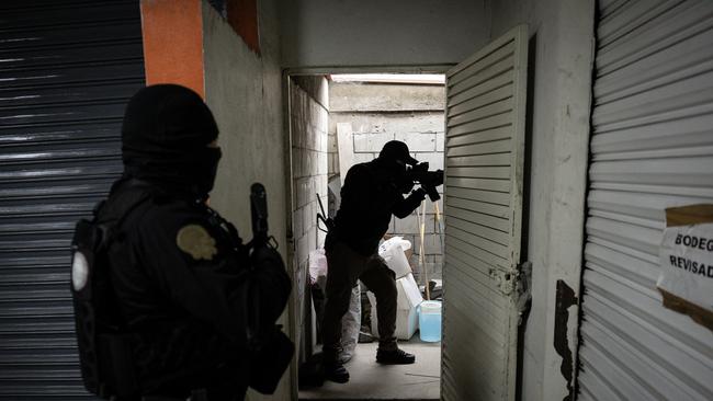 A narcos tunnel uncovered in a warehouse about 80 metres from the United States and Mexican border. Picture: Jason Edwards