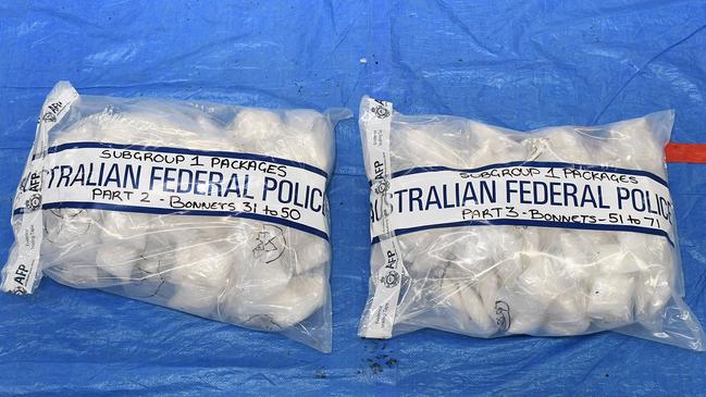 A 17-year-old and a 19-year-old have been arrested and 490 kilograms of methamphetamine seized in Sydney following a joint operation by Australian authorities. Picture: AFP