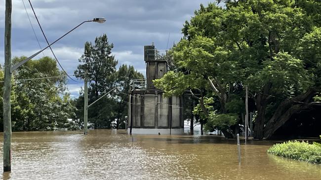 Flood waters near George St, Windsor. Picture: Odessa Blain.