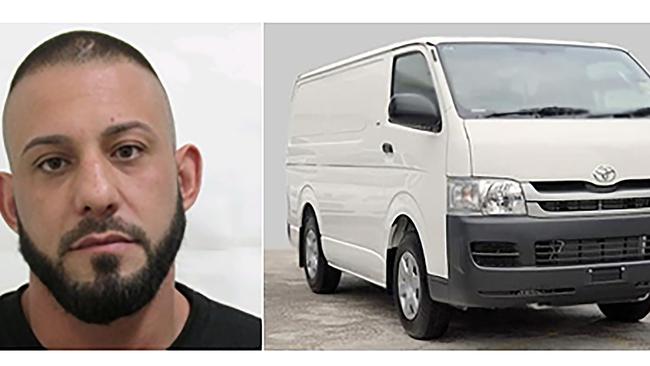 Police are searching for Ricardo Barbaro, 33, and his white 2009 Toyota Hiace van, registration, 1OZ 8PC.