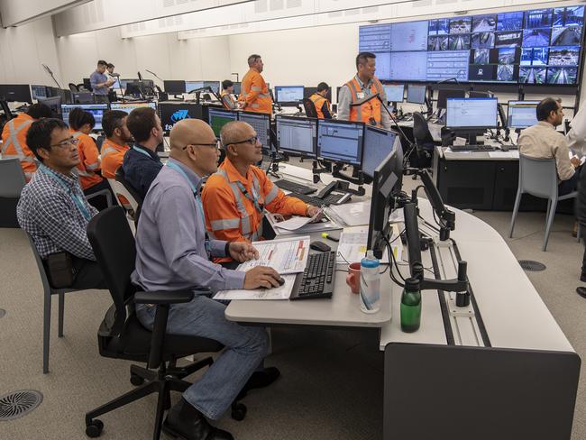 Inside the Operations Control Centre which is situated at the Sydney Metro Trains Facility at Tallawong Road, Rouse Hill. Expert train controllers will constantly monitor the entire metro system, controlling the trains, tunnels, platforms and skytrain from the OCC.