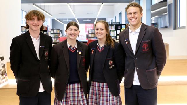 The Emmanuel College Captains for 2023 Segdae Lucardie, Emily Mahony, Paige Armitstead and George Stevens share their goals and aims for next year. Picture: Emmanuel College