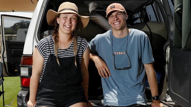 Holly Thomson and Will Humphries at Shoalhaven Heads on the NSW south coast Picture: Nikki Short