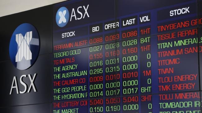 A 1.1 per cent rise in Australia’s S&amp;P/ASX 200 paled beside a 2.5 per cent jump in the S&amp;P 500 since election day. Picture: NewsWire / Damian Shaw