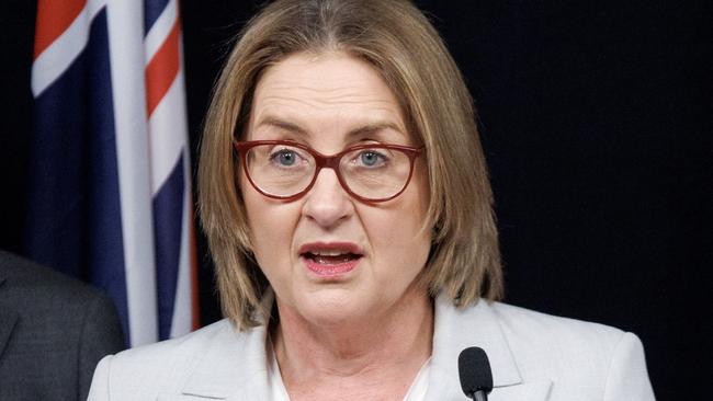 MELBOURNE, AUSTRALIA - NewsWire Photos - December 17, 2024:  Premier Jacinta Allan, Minister for Police Anthony Carbines and Minister for Multicultural Affairs Ingrid Stitt make an announcement at 1 Treasury Place. Picture: NewsWire /ÃDavid Geraghty