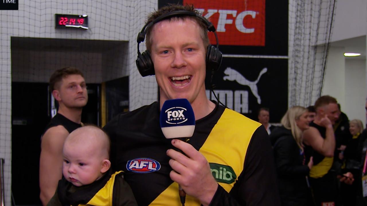 Jack Riewoldt had a laugh post-game.