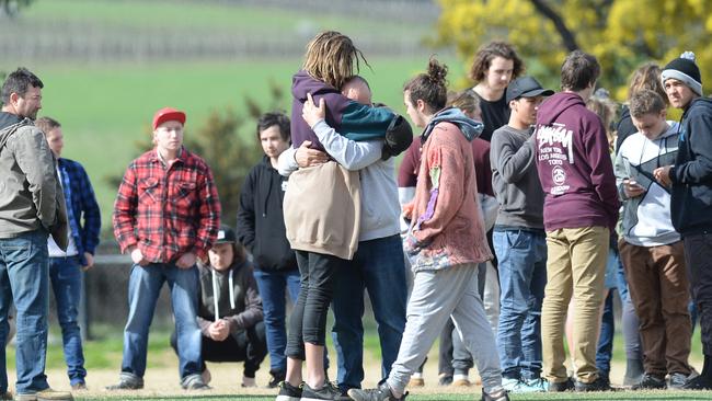 Friends gather at Yarra Glen Football Netball Club. Picture: Lawrence Pinder.