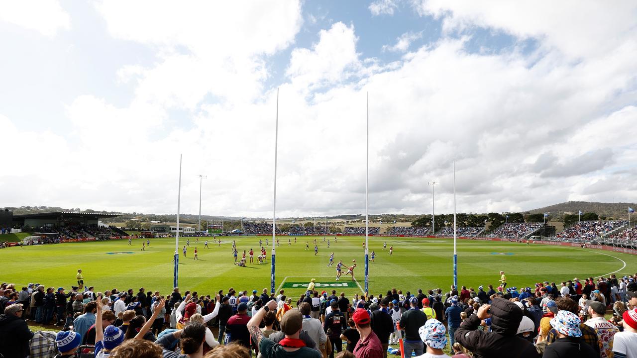 The Brisbane-North Melbourne clash was a hit in Mount Barker in April. Picture: Michael Willson/AFL Photos