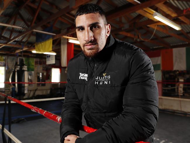 Brisbane boxer Justis Huni pictured after sparing with Lucas ÃBig DaddyÃ Brown after his house was shot at overnight, Brisbane 9th of June 2022. (Image/Josh Woning)