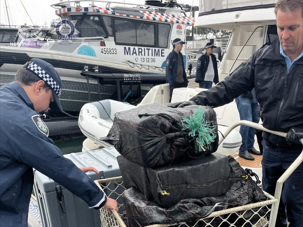 Organised Crime Squad detectives have charged five people following the seizure of more than a tonne of cocaine allegedly located on board a vessel off the New South Wales coast. Picture: NewsWire Handout