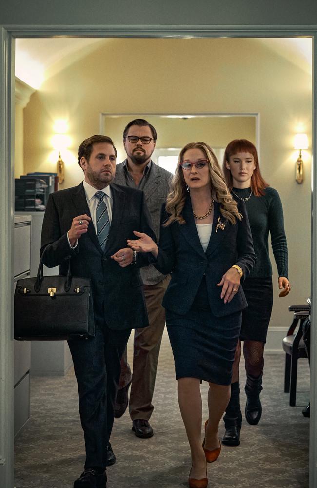 Lawrence said she suffered her second miscarriage while filming Don’t Look Up in late 2020, early 2021. Picture: Netflix