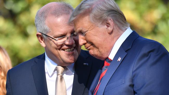 Scott Morrison and Donald Trump in Washington in September, 2019. Picture: Mick Tsikas