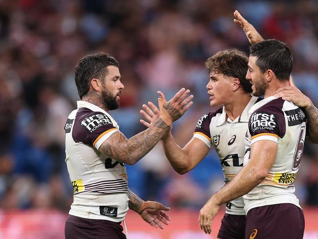 Michael Maguire launched his Broncos career in style, as his side produced a ruthless drubbing of the Roosters. Picture: Getty Images