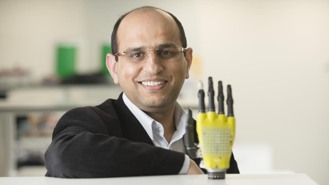 Professor Ravinder Dahiya, from the University of Glasgow, is developing the electronic skin which could lead to robots and prosthetic limbs having near-human touch sensitivity. Picture: University of Glasgow
