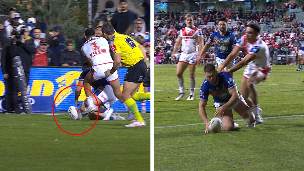Controversial try awarded to Warriors