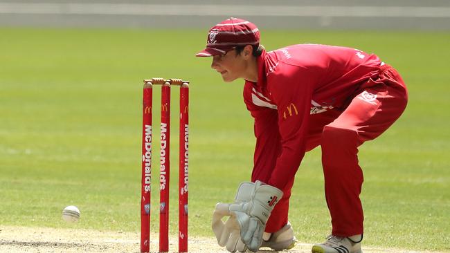 Not only an excellent batsman, Scowen is also very sharp with the gloves. (Photo by Jeremy Ng/Newscorp Australia)