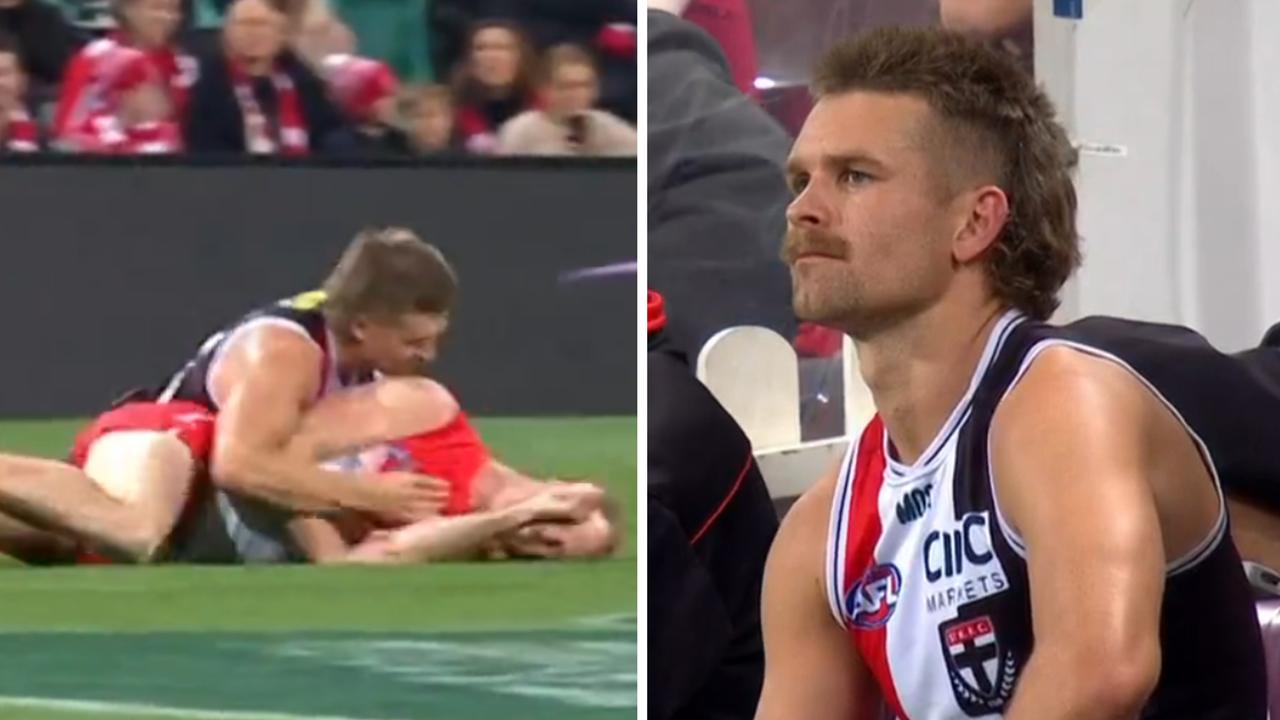 Dan Butler was called for a dangerous tackle, and Nick Blakey went off concussed.