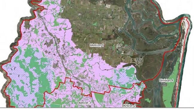 Koala mapping for the north of the Gold Coast — pink areas are acquired habitat.