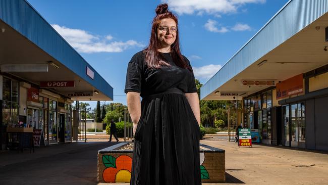 Youth worker Rebekah Sellars at the Davoren Park Shopping Centre. Picture: Tom Huntley