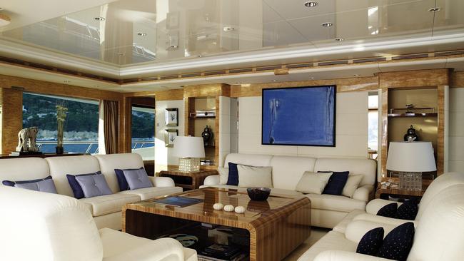 Inside the superyacht The Felix.