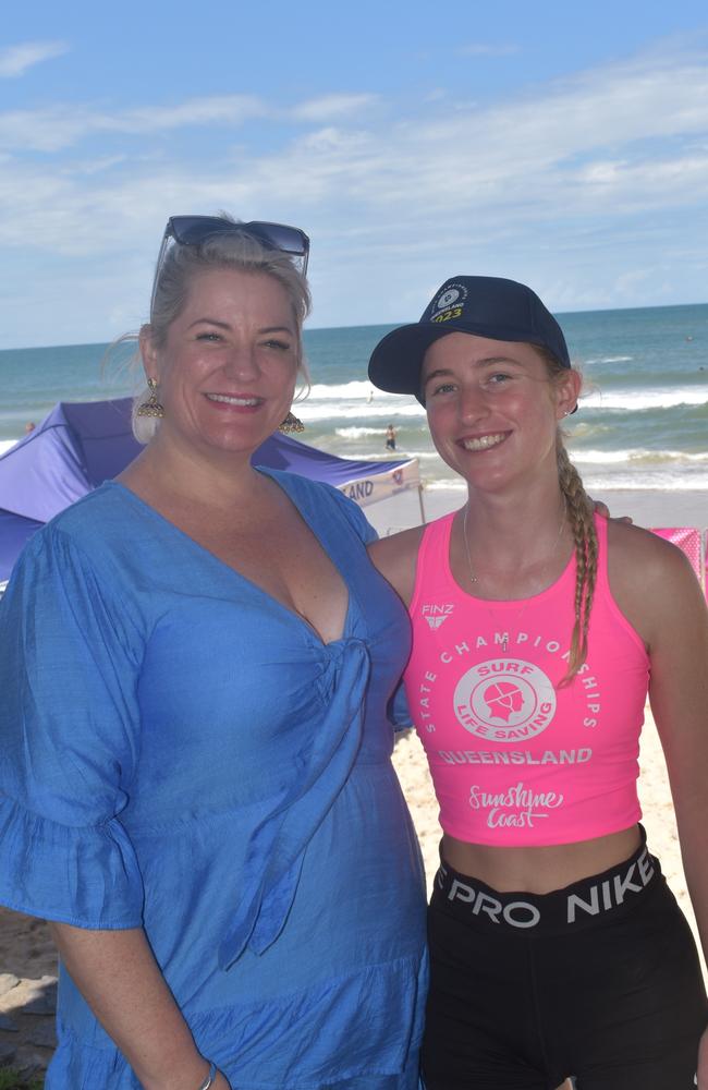 Rose and Lily Creswell at day two of the Senior and Masters division of the 2023 Queensland Surf Life Saving Championships at Mooloolaba. Photo: Elizabeth Neil