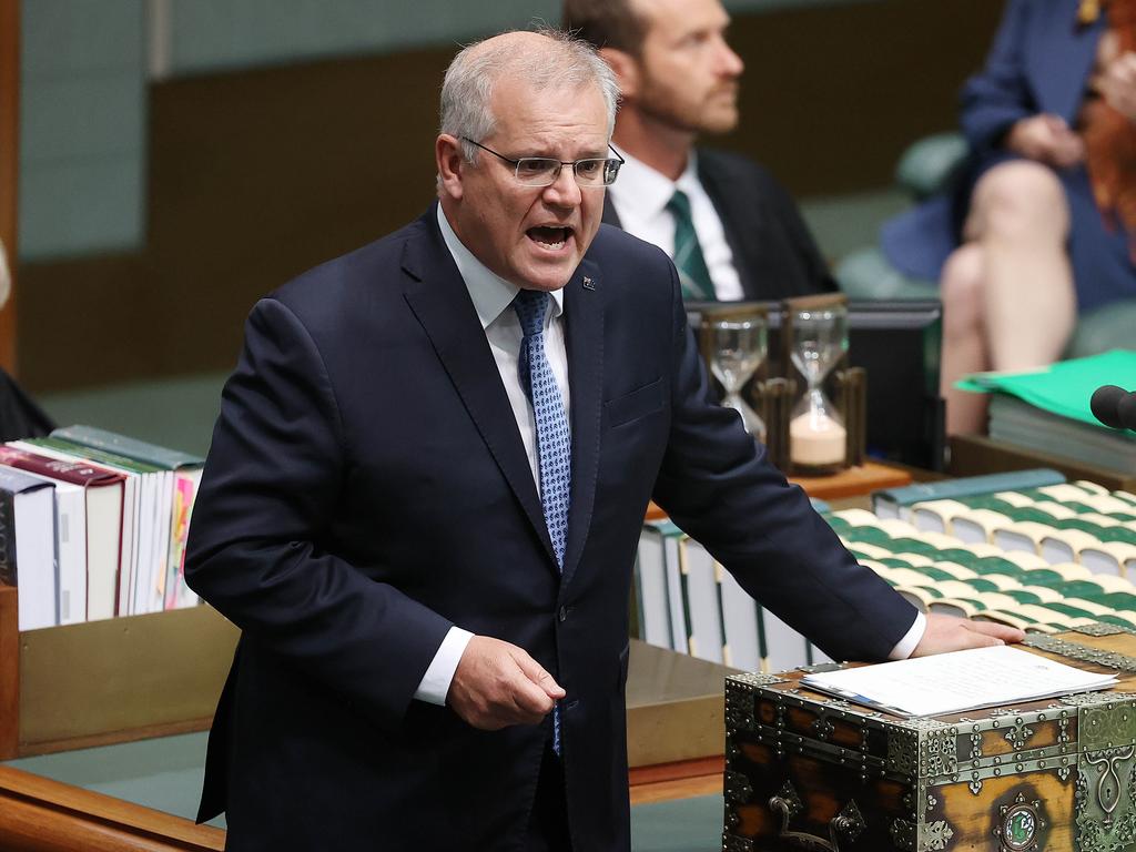 Scott Morrison defended the government’s handling of the coronavirus pandemic today. Picture: Gary Ramage