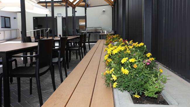 The all-weather courtyard for outdoor dining, group activities and social connection. Picture: Emma Brasier