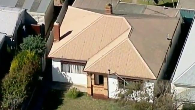 Two young children have perished in a house fire in Geelong East this morning. Picture: 9 News Melbourne.