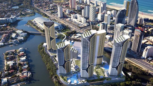 Artist impression of The Star Gold Coast's mega masterplan concept. Image: Supplied