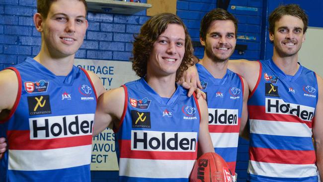 Flynn Pisani (middle, left) remains one of South Gawler’s top players. Picture: Brenton Edwards