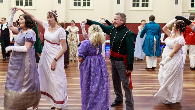 English country dances performed at the 2018 Jane Austen Ball. Picture: David de Groot