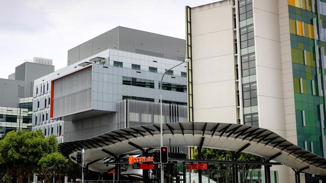 Gold Coast University Hospital, where two Mums with COVID-19 have delivered healthy babies. Picture: Patrick Hamilton/AFP.