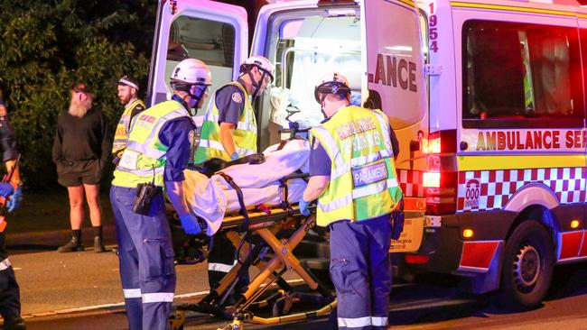 The injured man was taken to St George Hospital. Picture: Damian Hofman