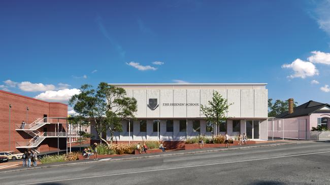 The Friends School new gym development in Carr St, North Hobart. Picture: SUPPLIED