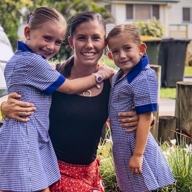 Hannah Clarke and her daughters Aaliyah and Laianah.