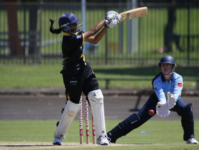 Tanishka Reddy plays to leg. Picture Warren Gannon Photography