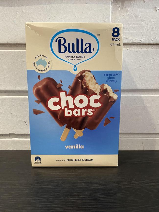 Bulla Choc Bars (8 pack). Picture: Michaela Meade