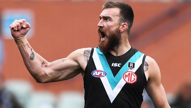 Does this look like a bloke that wants to leave Port Adelaide? Picture: Mark Brake (Getty).