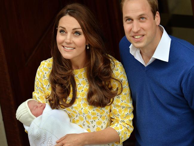 The proud parents leave St Mary's Hospital with Princess Charlotte on May 2, 2015.