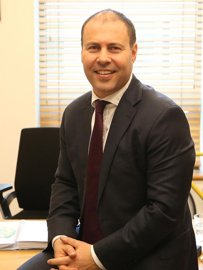 Minister for the Environment and Energy Josh Frydenberg in his Parliament House office in Canberra. Picture: Kym Smith