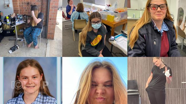 A collage of pictures of Tarneit's Maddison Miller, 18, who has been remembered for her cheeky personality. Picture: Supplied.