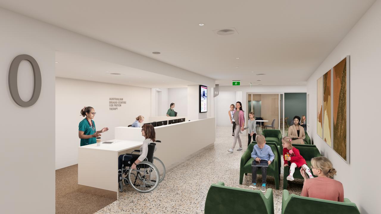 An artist's render of the reception area at the Australian Bragg Centre proton therapy unit. Picture supplied by SAHMRI