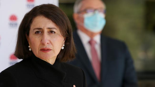 NSW Premier Gladys Berejiklian has warned residents in Sydney's south-west to limit their movements after health authorities saw "concerning statistics". Picture: Lisa Maree Williams/Getty Images