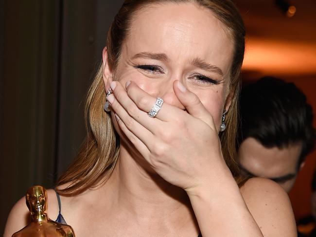 HOLLYWOOD, CA - FEBRUARY 28: Actress Brie Larson, winner of Best Actress for 'Room,' backstage at the 88th Annual Academy Awards at Dolby Theatre on February 28, 2016 in Hollywood, California. (Photo by Kevork Djansezian/Getty Images)