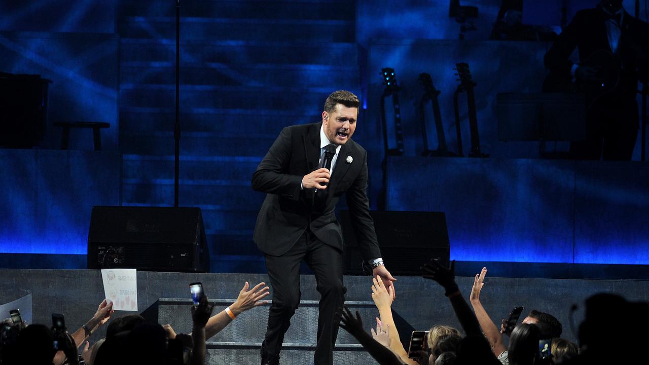 Michael Buble concert at Brisbane Entertainment Centre. Tuesday February 4, 2020. (AAP image, John Gass)