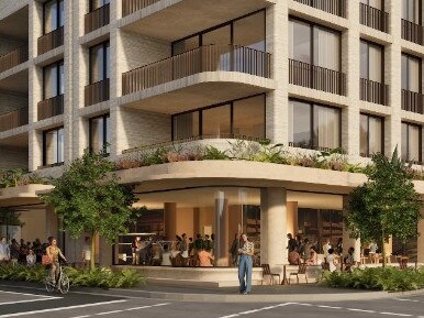 An artist's impression of the $100 million shop-top apartment complex at the corner of Whistler and Raglan streets in Manly.