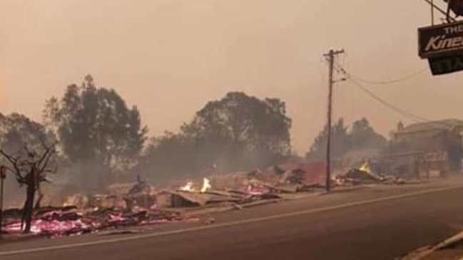 The Main Street of Cobargo has been completely destroyed. Picture: Twitter/@AtticusThomas