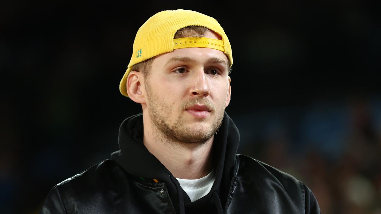 Big man Jock Landale sat out with an ankle injury. (Photo by Graham Denholm/Getty Images)