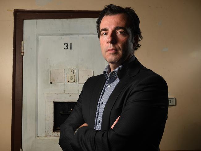 Forensic Psychologist Luke Broomhall at the Old Adelaide Gaol. Picture: Tricia Watkinson