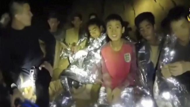 The group of Thai children and their coach were in a life-and-death struggle. Picture: Thai Navy Seal via AP